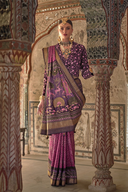 Devika Dark Purple Silk Saree