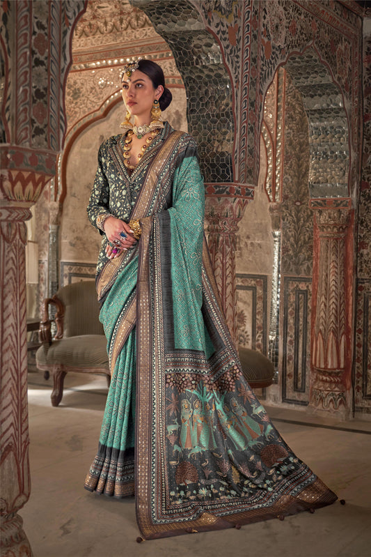 Devika Light Green Silk Saree