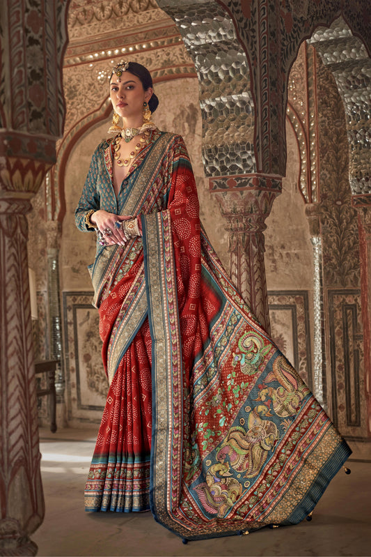 Devika Red Silk Saree