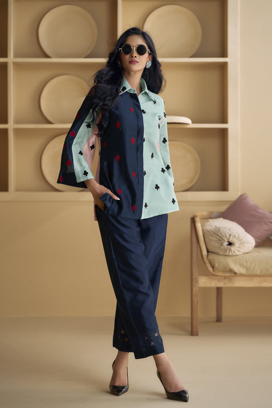 Sneha Blue & Teal Cord Set